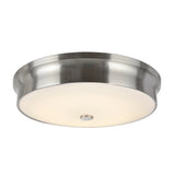 # 63005L-1 LED Large Flush Mount Ceiling Light Fixture, Contemporary Design in Satin Nickel Finish, Frosted Glass Diffuser, 15" Diameter