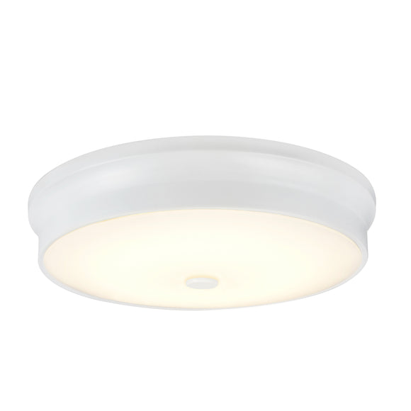 # 63005L-2 LED Large Flush Mount Ceiling Light Fixture, Contemporary Design in White Finish, Frosted Glass Diffuser, 15