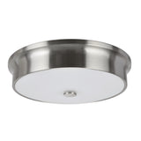 # 63005S-1 LED Small Flush Mount Ceiling Light Fixture, Contemporary Design in Satin Nickel Finish, Frosted Glass Diffuser, 12" Diameter