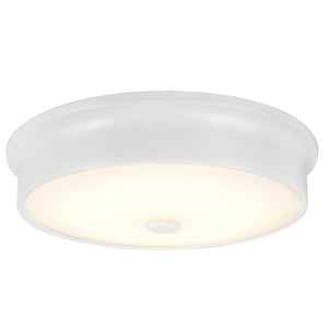 # 63005S-2 LED Small Flush Mount Ceiling Light Fixture, Contemporary Design in White Finish, Frosted Glass Diffuser, 12" Diameter