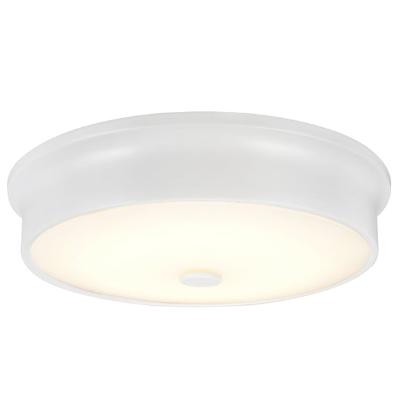 # 63005S-2 LED Small Flush Mount Ceiling Light Fixture, Contemporary Design in White Finish, Frosted Glass Diffuser, 12