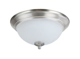# 63017-11 LED Dimmable Flush Mount Ceiling Light Fixture, Transitional Design in Satin Nickel Finish, Frosted Glass Diffuser, 11" Diameter