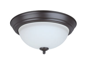 # 63017-21 LED Flush Mount Ceiling Light Fixture, Transitional Design in Bronze Finish, Frosted Glass Shade, 11" Diameter