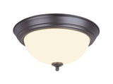 # 63017-21 LED Flush Mount Ceiling Light Fixture, Transitional Design in Bronze Finish, Frosted Glass Shade, 11" Diameter