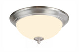 # 63018-11 LED Flush Mount Ceiling Light Fixture, Transitional Design in Satin Nickel Finish, Frosted Glass Diffuser, 13" Diameter
