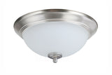 # 63018-11 LED Flush Mount Ceiling Light Fixture, Transitional Design in Satin Nickel Finish, Frosted Glass Diffuser, 13" Diameter