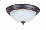 # 63018-21 LED Flush Mount Ceiling Light Fixture, Transitional Design in Bronze Finish, Frosted Glass Shade, 13" Diameter