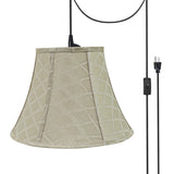 # 70222-21 One-Light Plug-In Swag Pendant Light Conversion Kit with Transitional Bell Fabric Lamp Shade, Off White, 13" width