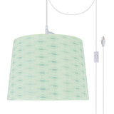 # 72146-21 One-Light Plug-In Swag Pendant Light Conversion Kit with Transitional Hardback Empire Fabric Lamp Shade, Light Green, 14" width