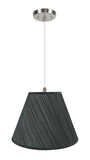 # 72152-11 Two-Light Hanging Pendant Ceiling Light with Transitional Hardback Empire Fabric Lamp Shade, Grey & Black, 15" width
