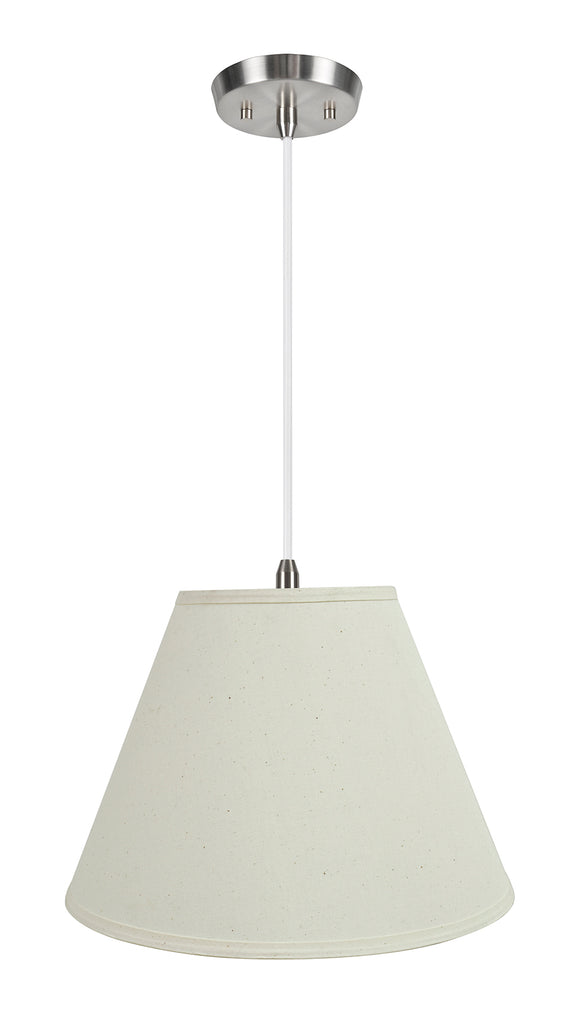 # 72153-11 Two-Light Hanging Pendant Ceiling Light with Transitional Hardback Empire Fabric Lamp Shade, Off White, 15