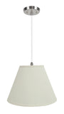 # 72153-11 Two-Light Hanging Pendant Ceiling Light with Transitional Hardback Empire Fabric Lamp Shade, Off White, 15" width