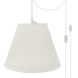 # 72197-21 One-Light Plug-In Swag Pendant Light Conversion Kit with Transitional Hardback Empire Fabric Lamp Shade, Off White, 12" width