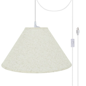 # 72202-21 Two-Light Plug-In Swag Pendant Light Conversion Kit with Transitional Hardback Empire Fabric Lamp Shade, Flaxen, 12" width