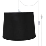# 72312-21 One-Light Plug-In Swag Pendant Light Conversion Kit with Transitional Hardback Empire Fabric Lamp Shade, Black, 14" width