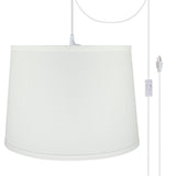 # 72317-21 One-Light Plug-In Swag Pendant Light Conversion Kit with Transitional Hardback Empire Fabric Lamp Shade, White, 14" width