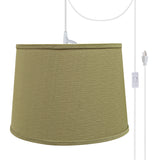 # 72318-21 One-Light Plug-In Swag Pendant Light Conversion Kit with Transitional Hardback Empire Fabric Lamp Shade, Yellowish Brown, 14" width