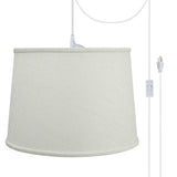# 72320-21 One-Light Plug-In Swag Pendant Light Conversion Kit with Transitional Hardback Empire Fabric Lamp Shade, Off White, 14" width