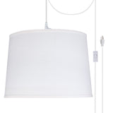 # 72326-21 Two-Light Plug-In Swag Pendant Light Conversion Kit with Transitional Hardback Empire Fabric Lamp Shade, White, 16" width