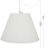 # 72366-21 One-Light Plug-In Swag Pendant Light Conversion Kit with Transitional Hardback Empire Fabric Lamp Shade, White, 14" width