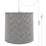 # 72502-21 One-Light Plug-In Swag Pendant Light Conversion Kit with Transitional Hardback Empire Fabric Lamp Shade, Grey, 13" width