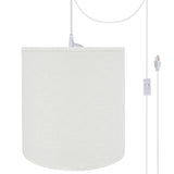# 72532-21 One-Light Plug-In Swag Pendant Light Conversion Kit with Transitional Hardback Empire Fabric Lamp Shade, Off White, 15" width