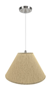 # 72562-11 Two-Light Hanging Pendant Ceiling Light with Transitional Hardback Empire Fabric Lamp Shade, Yellowish Brown, 20" width