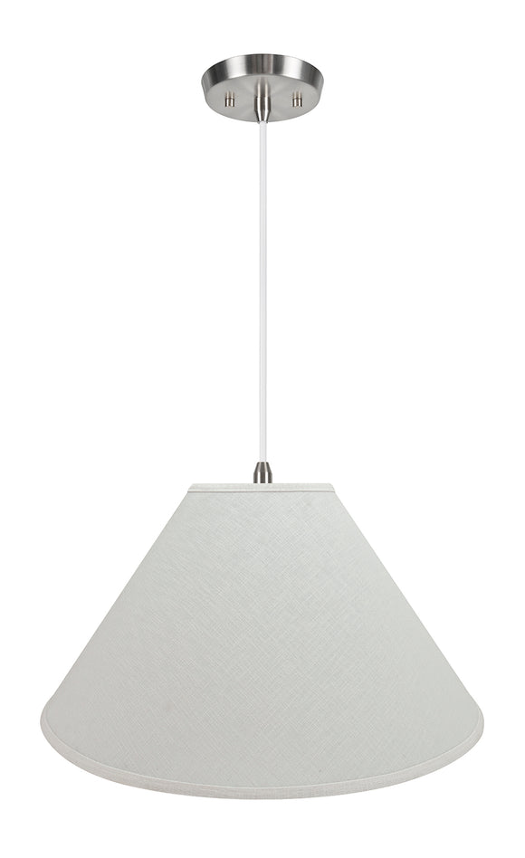 # 72591-11 Two-Light Hanging Pendant Ceiling Light with Transitional Hardback Empire Fabric Lamp Shade, Off White, 23