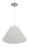 # 72591-11 Two-Light Hanging Pendant Ceiling Light with Transitional Hardback Empire Fabric Lamp Shade, Off White, 23" width