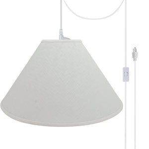 # 72591-21 Two-Light Plug-In Swag Pendant Light Conversion Kit with Transitional Hardback Empire Fabric Lamp Shade, Off White, 23" width