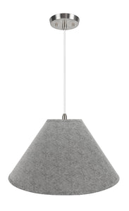 # 72592-11 Two-Light Hanging Pendant Ceiling Light with Transitional Hardback Empire Fabric Lamp Shade, Grey, 23" width