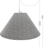 # 72592-21 Two-Light Plug-In Swag Pendant Light Conversion Kit with Transitional Hardback Empire Fabric Lamp Shade, Grey, 23" width