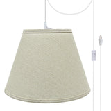 # 72681-21 One-Light Plug-In Swag Pendant Light Conversion Kit with Transitional Hardback Empire Fabric Lamp Shade, Light Grey, 13" width