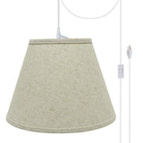 # 72683-21 One-Light Plug-In Swag Pendant Light Conversion Kit with Transitional Hardback Empire Fabric Lamp Shade, Beige, 13" width
