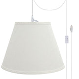 # 72685-21 One-Light Plug-In Swag Pendant Light Conversion Kit with Transitional Hardback Empire Fabric Lamp Shade, Off White, 13" width