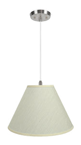 # 72771-11 Two-Light Hanging Pendant Ceiling Light with Transitional Hardback Empire Fabric Lamp Shade, Eggshell, 18" width