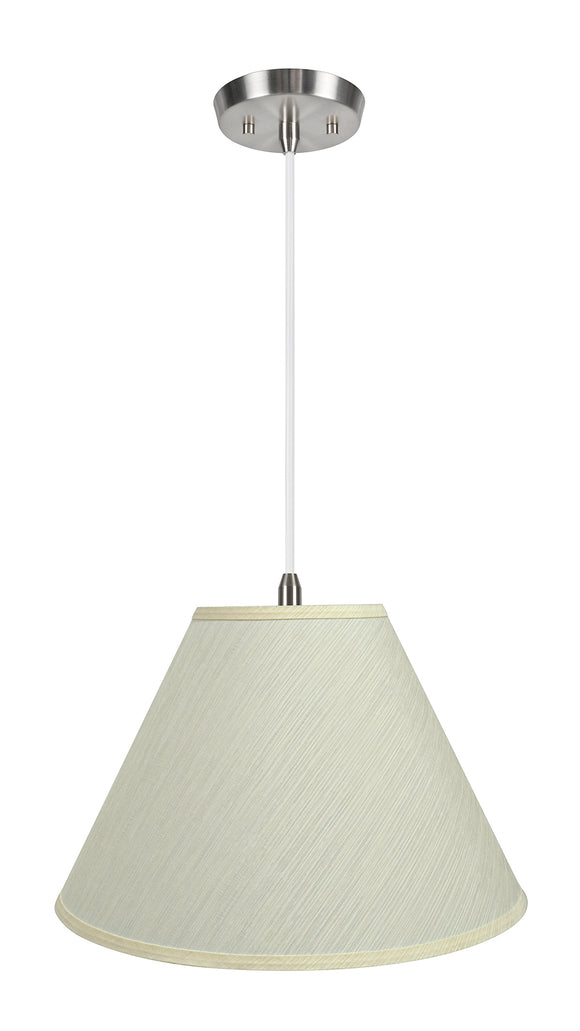 # 72771-11 Two-Light Hanging Pendant Ceiling Light with Transitional Hardback Empire Fabric Lamp Shade, Eggshell, 18