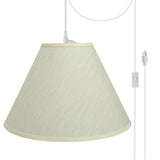 # 72771-21 Two-Light Plug-In Swag Pendant Light Conversion Kit with Transitional Hardback Empire Fabric Lamp Shade, Eggshell, 18" width