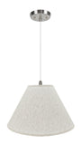 # 72772-11 Two-Light Hanging Pendant Ceiling Light with Transitional Hardback Empire Fabric Lamp Shade, Beige, 18" width