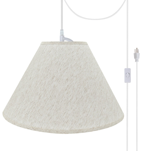 # 72772-21 Two-Light Plug-In Swag Pendant Light Conversion Kit with Transitional Hardback Empire Fabric Lamp Shade, Beige, 18