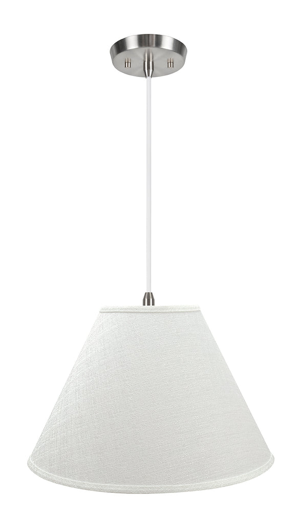 # 72773-11 Two-Light Hanging Pendant Ceiling Light with Transitional Hardback Empire Fabric Lamp Shade, Off White, 18