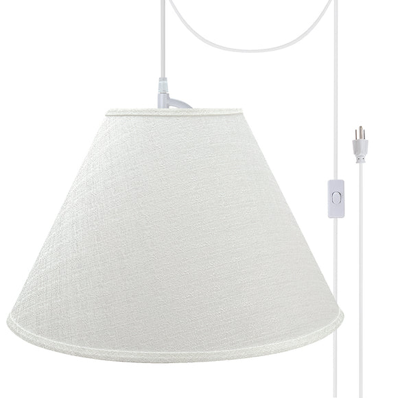 # 72773-21 Two-Light Plug-In Swag Pendant Light Conversion Kit with Transitional Hardback Empire Fabric Lamp Shade, Off White, 18