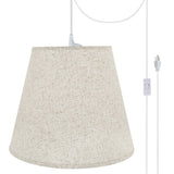 # 72801-21 Two-Light Plug-In Swag Pendant Light Conversion Kit with Transitional Hardback Empire Fabric Lamp Shade, Beige, 18" width