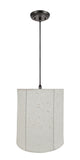 # 75035-11 One-Light Hanging Pendant Ceiling Light with Transitional Empire Fabric Lamp Shade, Beige, 14" width