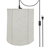 # 75035-21 One-Light Plug-In Swag Pendant Light Conversion Kit with Transitional Empire Fabric Lamp Shade, Beige, 14" width