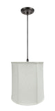 # 75037-11 One-Light Hanging Pendant Ceiling Light with Transitional Empire Fabric Lamp Shade, Off White, 14" width