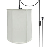 # 75037-21 One-Light Plug-In Swag Pendant Light Conversion Kit with Transitional Empire Fabric Lamp Shade, Off White, 14" width