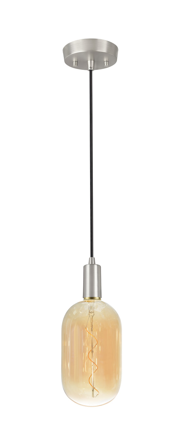 79007-11, One-Light Hanging Socket Pendant Fixture in Satin Nickel