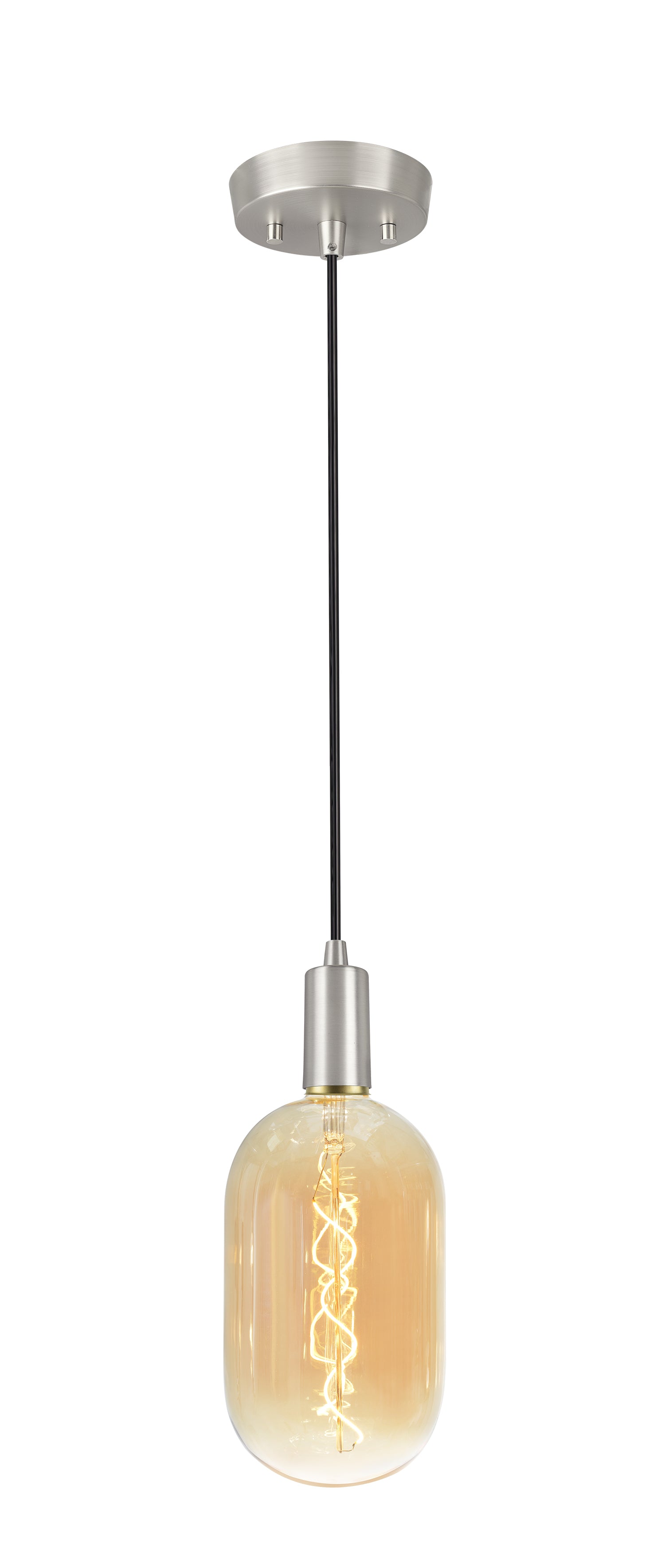 79007-11, One-Light Hanging Socket Pendant Fixture in Satin Nickel