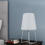 # 40172-41, 13" High Transitional Metal Accent Table Lamp, Grey Painted Finish and Empire Shaped Lamp Shade in Grey, 7" Wide